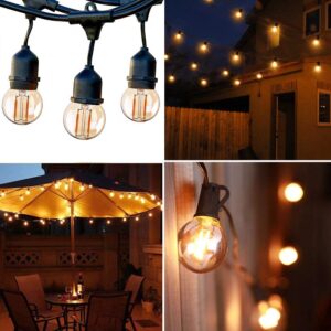 G40 Edison LED Filament Mini Globe Light Bulbs 1W Equivalent to 10Watt Incandescent - E26 Screw Base Led Bulbs Ultra Warm White 2200K Decorative Lighting Non Dimmable Amber Glass