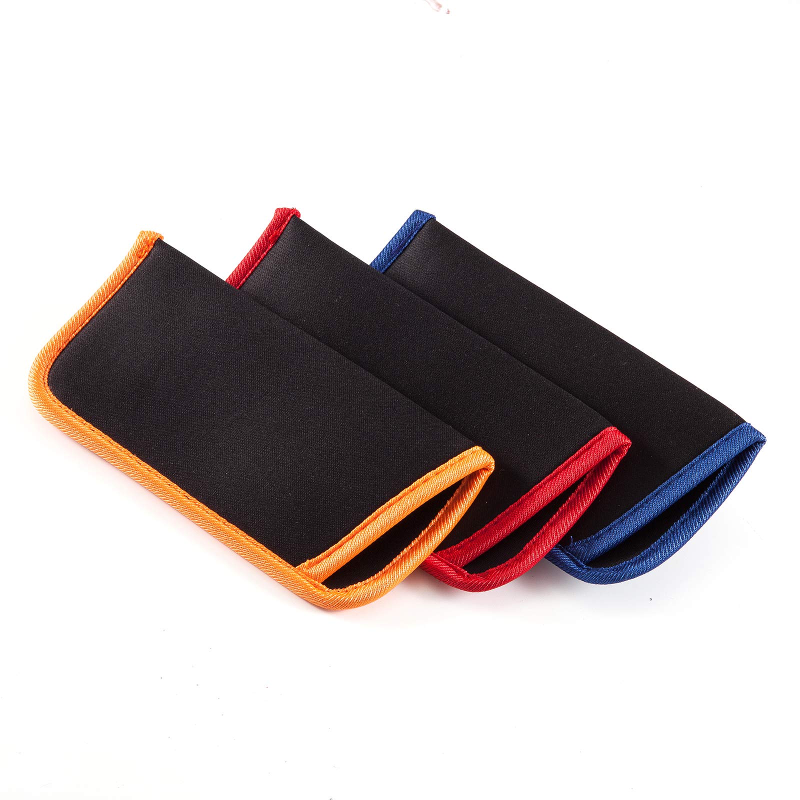 3 Pack Reading Glasses Pouch - Soft Eyeglasses Bag Portable Cloth Eyewear Case (3 Pack (Blue,Orange,Red), small)