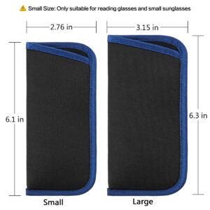 3 Pack Reading Glasses Pouch - Soft Eyeglasses Bag Portable Cloth Eyewear Case (3 Pack (Blue,Orange,Red), small)