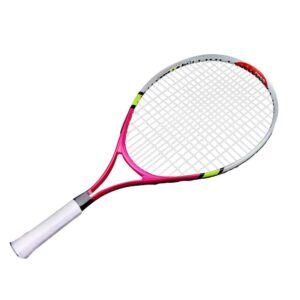 tennis racket topincn super junior tennis training racquet for kids beginners training practice - 1 carrying bag included(rose red)