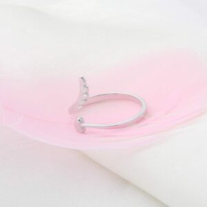 WUSUANED Open Adjustable Guardian Angel Wing Heart Finger Ring Fashion Exquisite Jewelry for Women (angel wing ring)