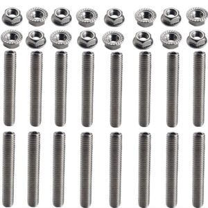 dewhel 16pcs stainless exhaust manifold stud kit 2 manifolds for ford 4.6 & 5.4 liter v8