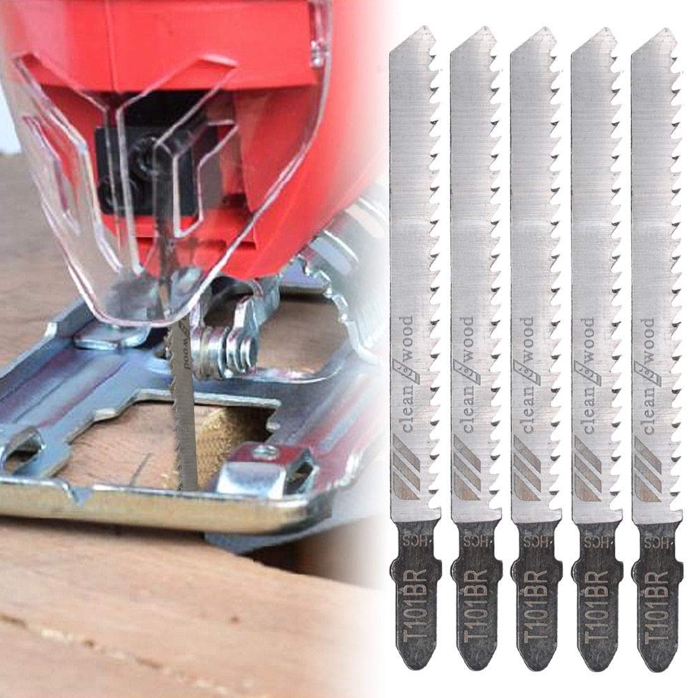 Jigsaw Blades MASO 5 PCS T101BR T-Shank Jig Saw Blade Universal Jig Blade Assortment For Cutting Metal Wood PVC and More - fit Bosch, Dewalt, Hitachi, Makita, Festool etc