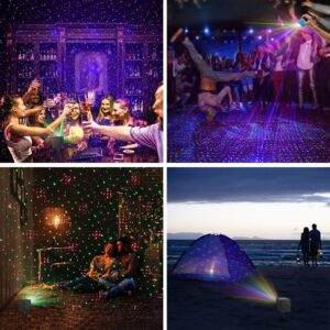 SUNY Mini Portable Cordless Laser Lights Rechargeable RGB Stars Patterns Gobo Projector Sound Activated Music DJ Party Lights for Outdoor Travel Camping Disco Live Show Home Dance