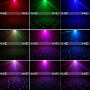 SUNY Mini Portable Cordless Laser Lights Rechargeable RGB Stars Patterns Gobo Projector Sound Activated Music DJ Party Lights for Outdoor Travel Camping Disco Live Show Home Dance