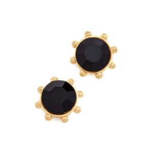 Kate Spade New York Women's Flying Colors Bezel Stud Earrings, Jet, Black, Gold, One Size