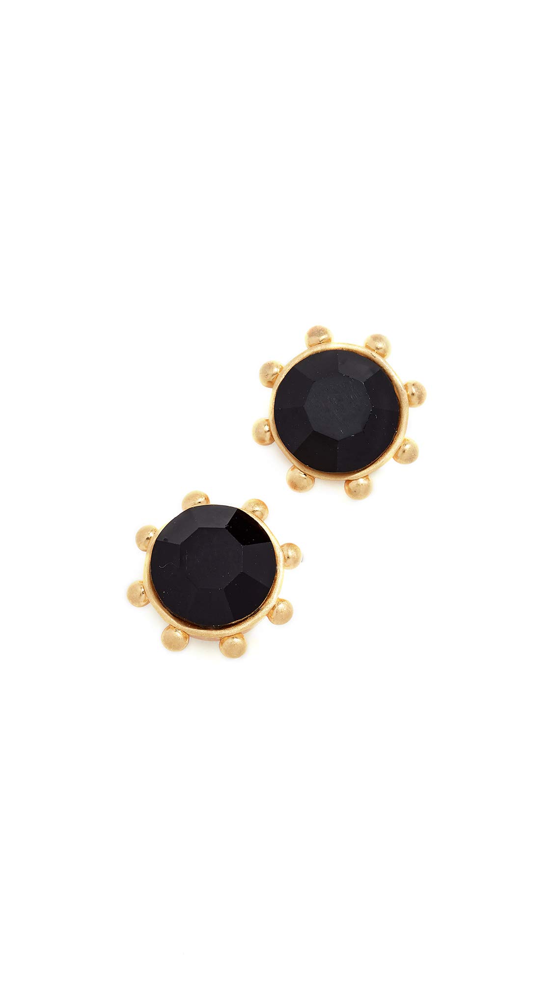 Kate Spade New York Women's Flying Colors Bezel Stud Earrings, Jet, Black, Gold, One Size