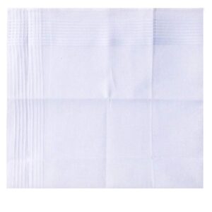 MemoryHanky 100% Cotton Mens Handkerchiefs White Woven Fashion Stripes