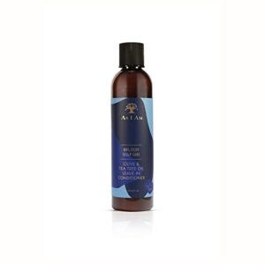 as i am dry & itchy scalp care leave in conditioner - 8 ounce - enriched with piroctone olamine, ceramides, olive oil, and tea tree oil