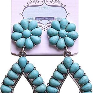 Turquoise Bohemian Small Delicate Metal Fashion Earring Teardrop Earrings Jewelry Gifts for Women