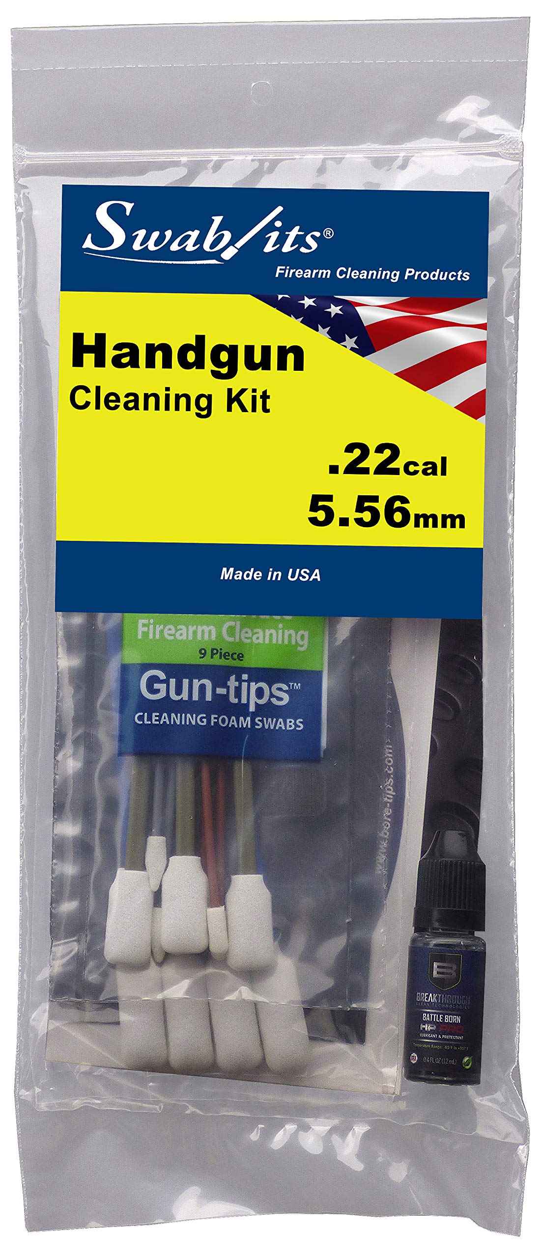 Swab-its® .22 caliber .22cal Handgun Firearm Cleaning Kit - Made in The USA