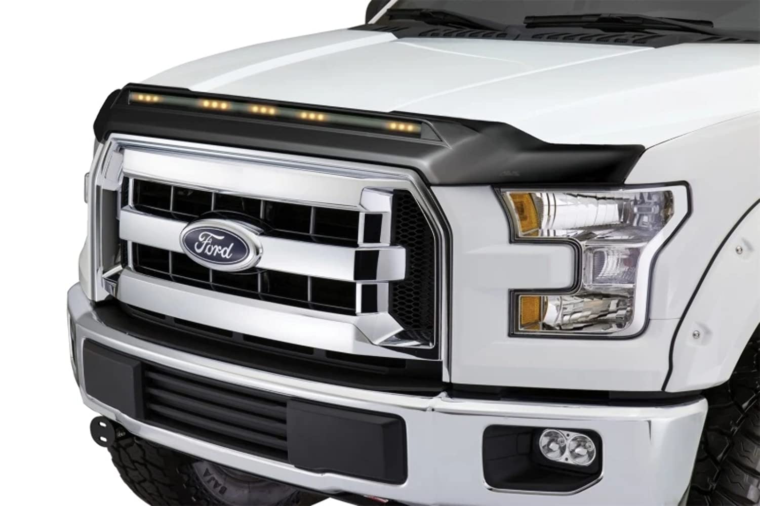 Auto Ventshade [AVS] Aeroskin Lightshield Hood Protector | Fits 2015 - 2020 Ford F-150 (Excludes Raptor) - Black | 753096