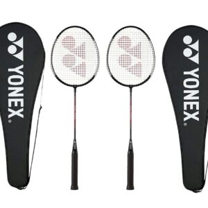 Yonex GR 303 Combo Badminton Racquet with Full Cover, Set of 2 (Black)