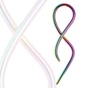 amelia fashion rainbow twist tail taper 316l surgical stainelss steel (sold as a pair) (14ga (1.6mm))