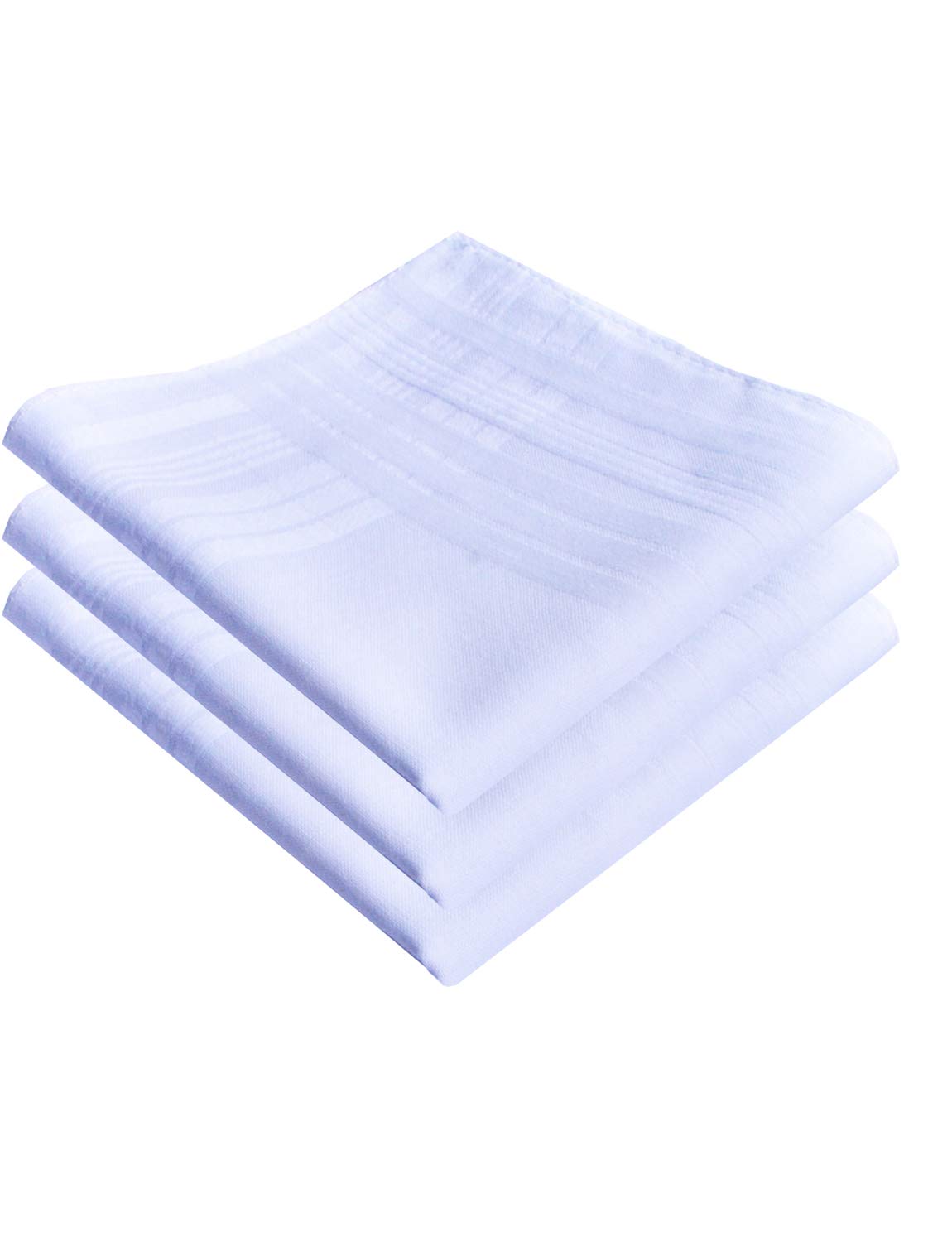 MemoryHanky Men's Pure White 100% Cotton Handkerchiefs Classic Hankies