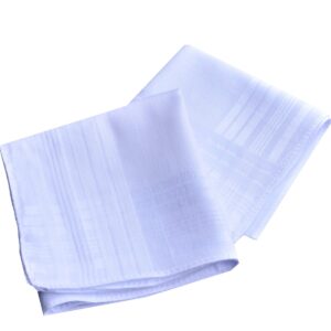 MemoryHanky Men's Pure White 100% Cotton Handkerchiefs Classic Hankies