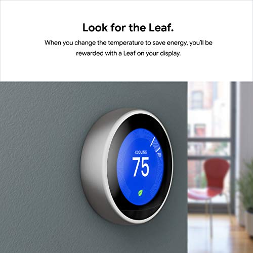 Google Nest Learning Thermostat - Smart & Programmable for Home - 3rd Generation - Works with Alexa - Mirror Black