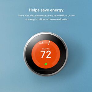 Google Nest Learning Thermostat - Smart & Programmable for Home - 3rd Generation - Works with Alexa - Mirror Black