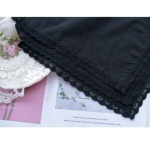 MemoryHanky Ladies Bridal Wedding Crochet Lace Handkerchiefs Black Cotton Hankies 6PCS