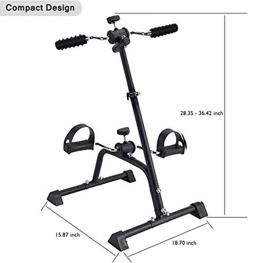 SYNTEAM Pedal Exerciser Bike Hand Arm Leg and Knee Peddler Adjustable Fitness Equipment for Seniors Home Medical Supplies for Total Body