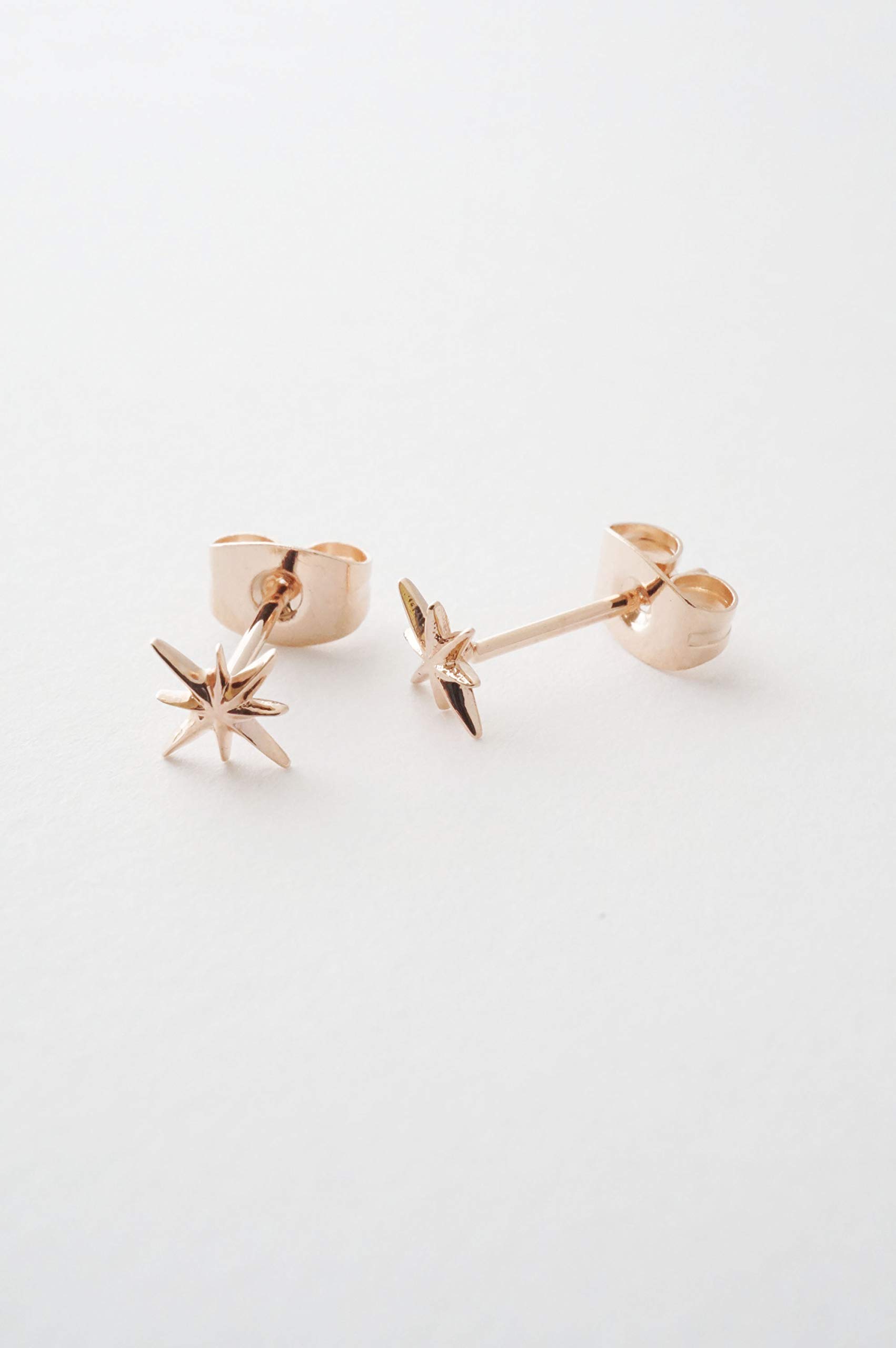 HONEYCAT Celestial Starburst Studs in Gold, Rose Gold, or Silver | Minimalist, Delicate Jewelry (Rose Gold)