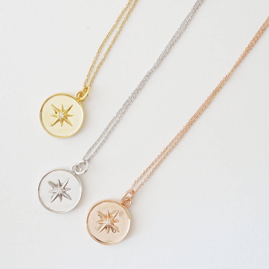 Honeycat Starburst Pendant Necklace in Gold, Rose Gold, or Silver | Minimalist, Delicate Jewelry (Gold)