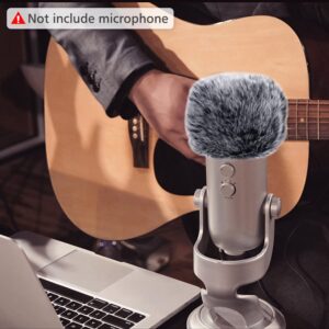 SUNMON Microphone Furry Windscreen Muff, Perfect Mic Pop Filter Mask Shield for Blue Yeti, Yeti Pro Microphones