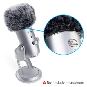 SUNMON Microphone Furry Windscreen Muff, Perfect Mic Pop Filter Mask Shield for Blue Yeti, Yeti Pro Microphones