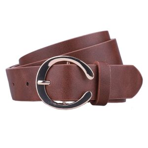 Earnda Leather Belt Women's Western Brown Large