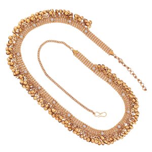 i jewels 18k gold plated indian wedding bollywood faux waist chain/kamar patta/belly chain indian jewelry for women(b023)