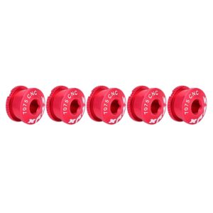 Crank Bolts Aluminum Alloy Crankset Single Chainring Bolts and Nuts for Outdoor Mountain Road (Red)