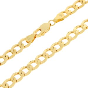 Nuragold 14k Yellow Gold 6.5mm Cuban Curb Link Chain Bracelet, Mens Womens Jewelry 7" 7.5" 8" 8.5" 9"