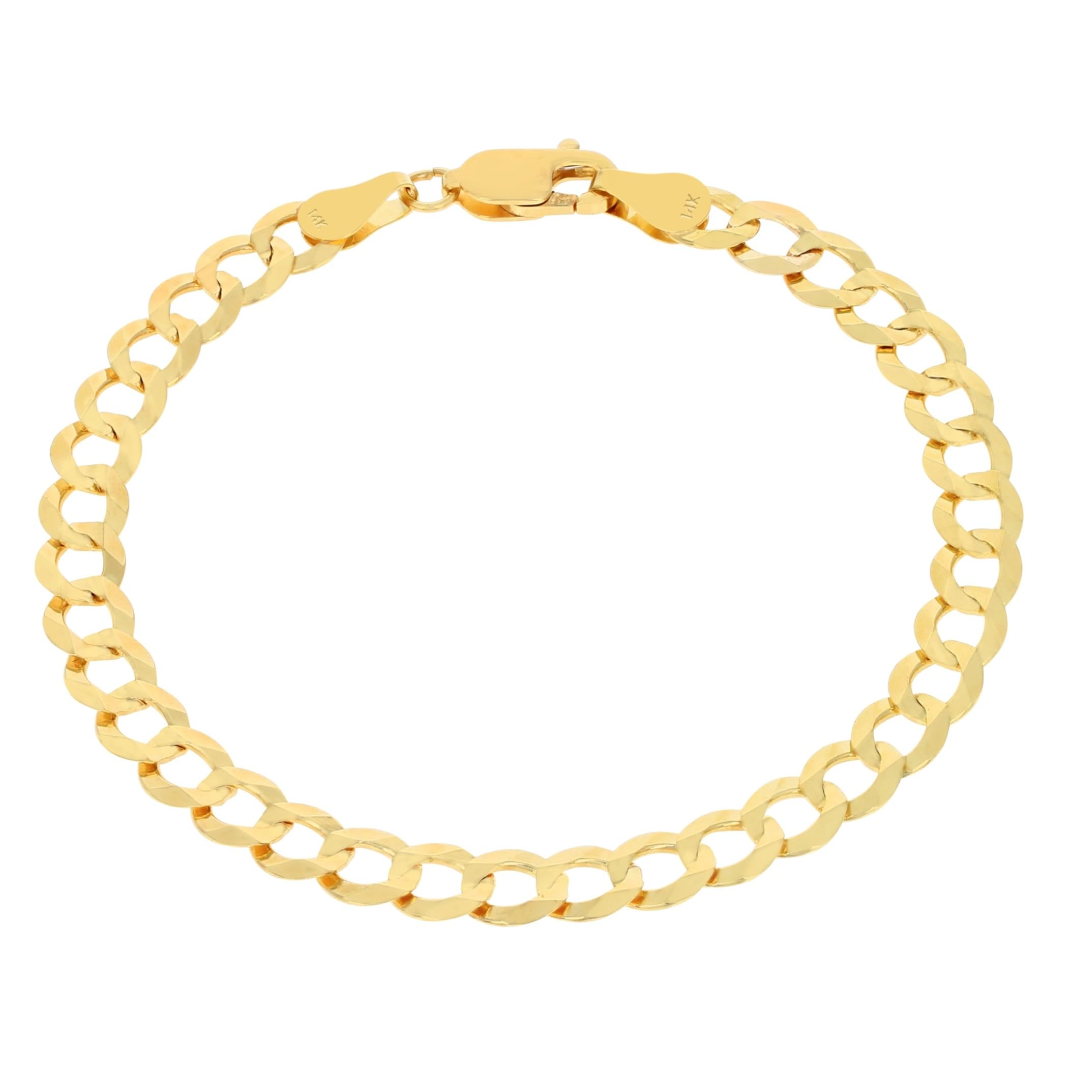 Nuragold 14k Yellow Gold 6mm Solid Cuban Curb Link Chain Bracelet, Mens Womens Jewelry 7" 7.5" 8" 8.5" 9"