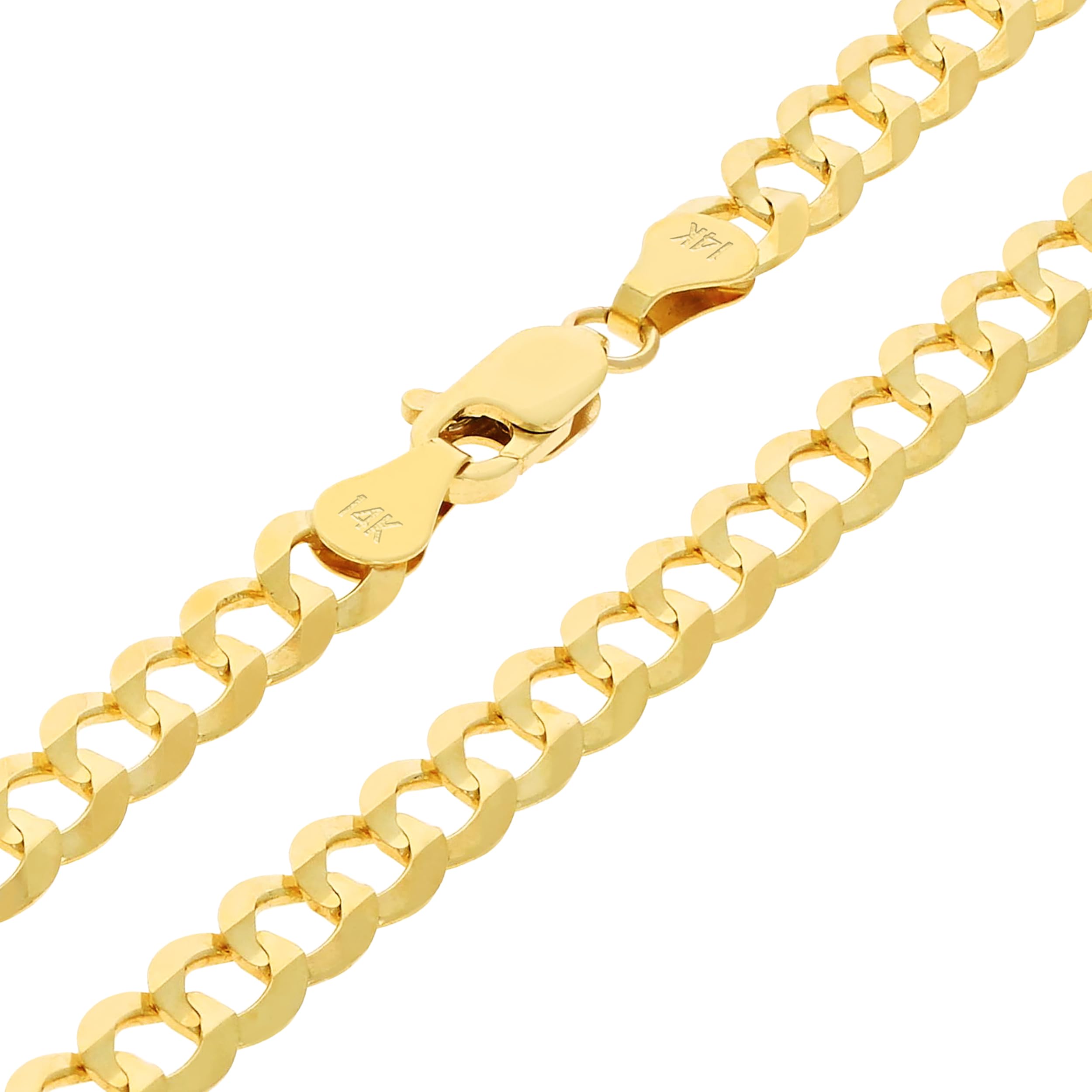 Nuragold 14k Yellow Gold 6mm Solid Cuban Curb Link Chain Bracelet, Mens Womens Jewelry 7" 7.5" 8" 8.5" 9"