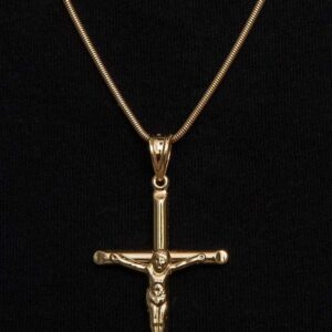 LooptyHoops Extra-Large 14k Yellow Gold Extra Large Crucifix Cross Pendant Charm, (57mm)