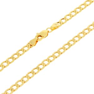 Nuragold 14k Yellow Gold 4.5mm Cuban Curb Link Chain Bracelet, Mens Womens Jewelry 7" 7.5" 8" 8.5" 9"