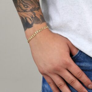 Nuragold 14k Yellow Gold 5.5mm Cuban Curb Link Chain Bracelet, Mens Womens Jewelry 7" 7.5" 8" 8.5" 9"