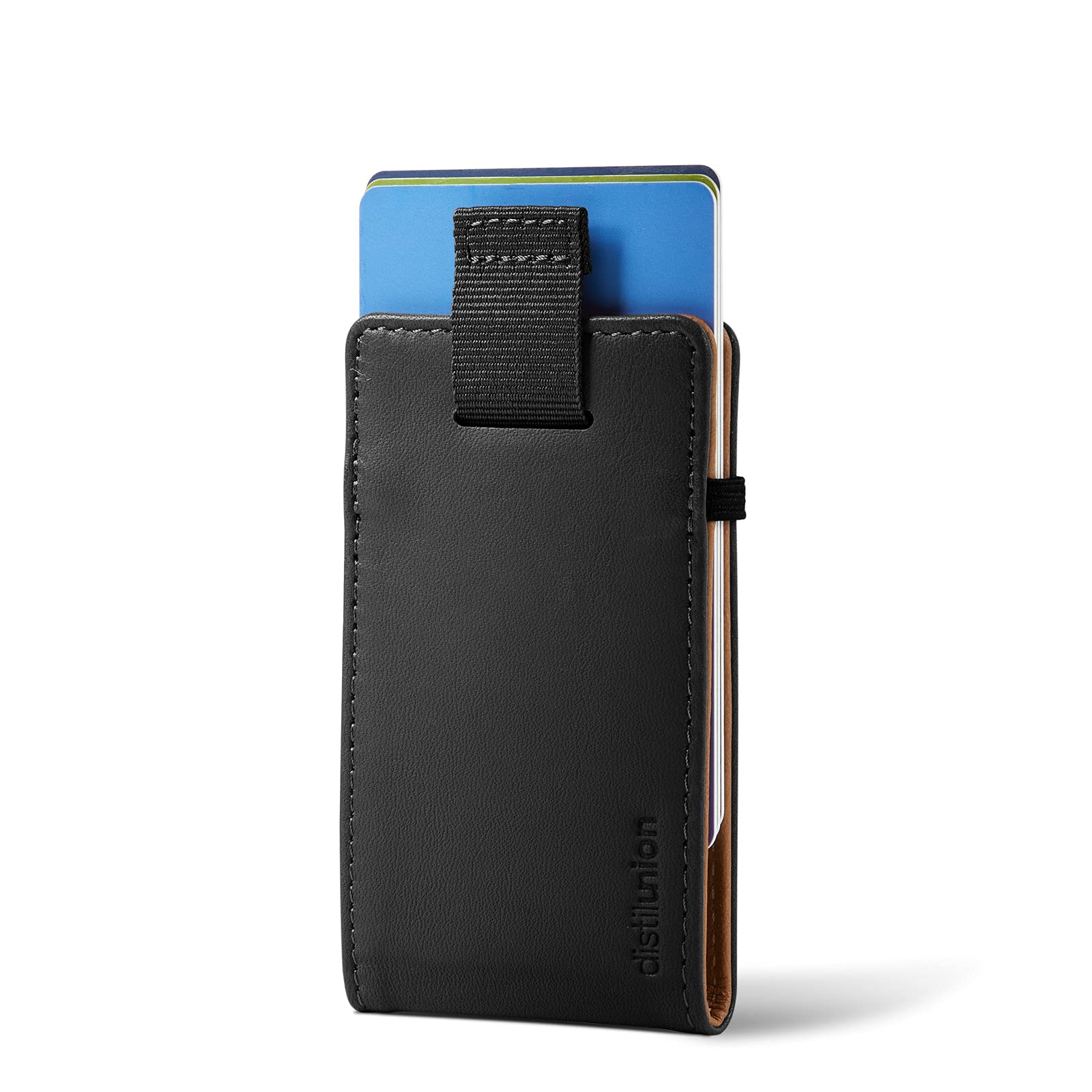 Distil Union Wally Micro - Slim Reversible Card Sleeve with Pull-Tab Access, 10 Card Capacity, RFID Blocking - Genuine Full Grain Leather Wallet