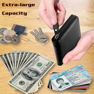 Admetus Wallet for Men Bifold Leather Zipper Wallet RFID Blocking Card Holder Black2019