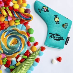 Golf Blade Putter Cover Headcover Club Protector Magnetic Bar Closure, Sweet Candy Putter Headcover Blade Putter Headcover for Scotty Cameron Taylormade Odyssey