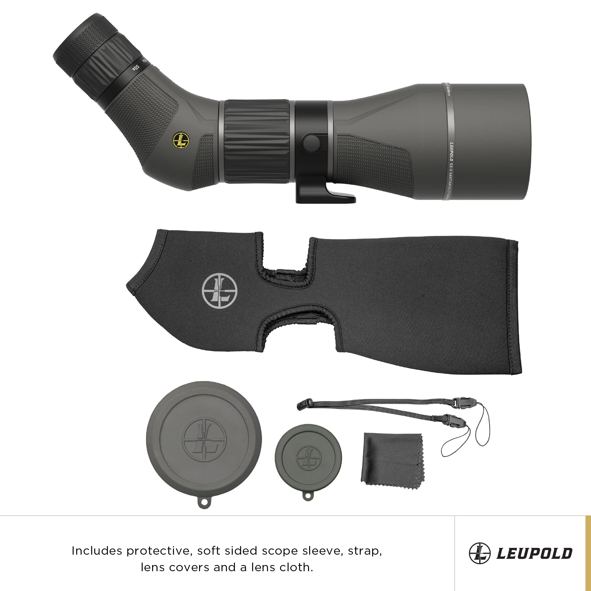 Leupold SX-5 Santiam HD 27-55x80mm Spotting Scope - Angled Eyepiece