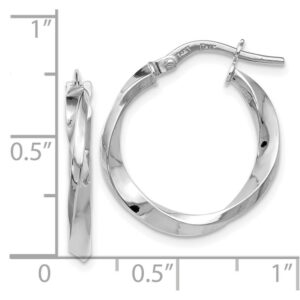 Jewels By Lux Leslie's 14k White Gold Polished Twisted Hoop Earrings