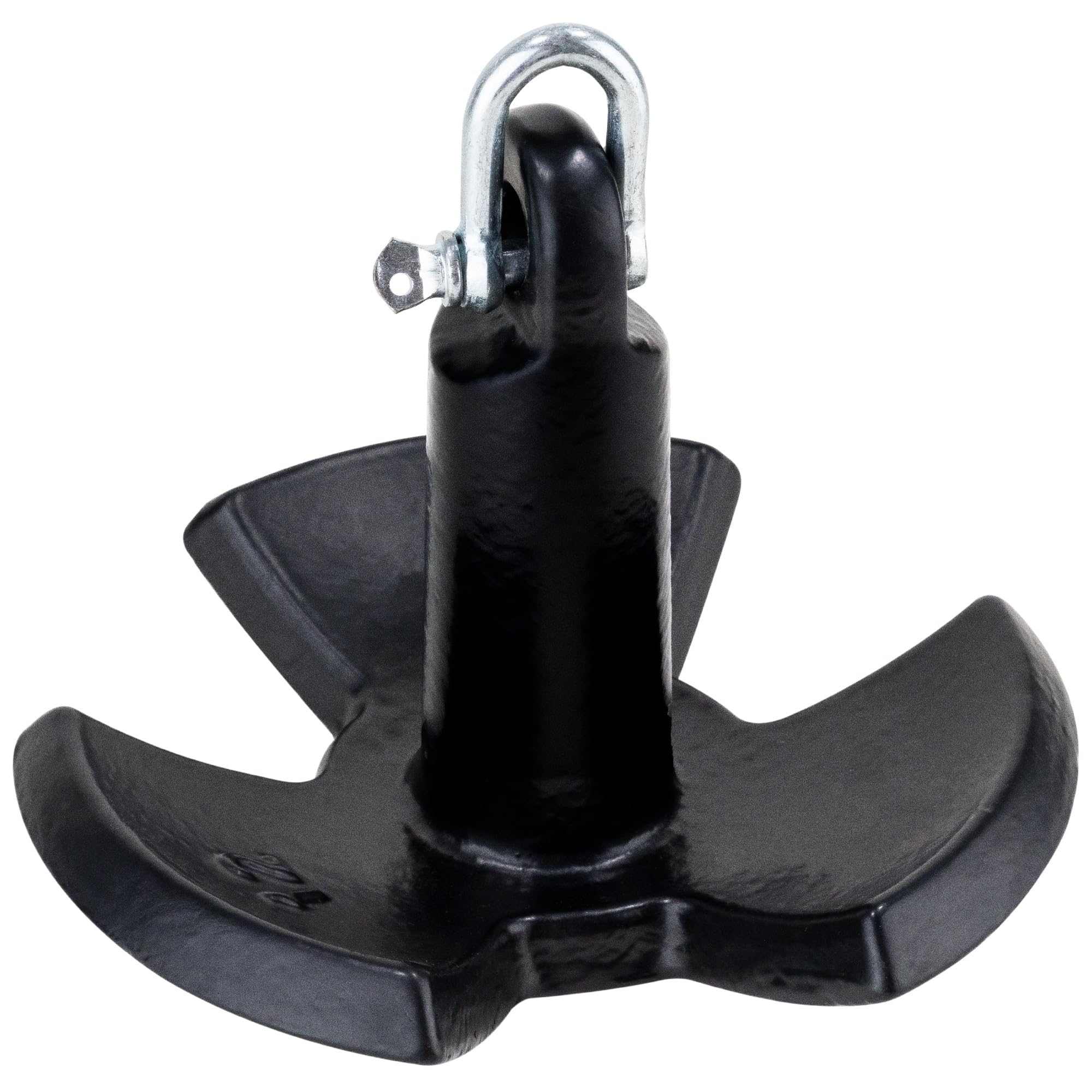 Five Oceans River Anchor, 12 Lb / 5.5 Kg, Cast Iron Black PVC Vinyl Coated, Ideal for Pontoon and Bass Boats, Excellent Holding Power in River and Mud Bottom Lakes - FO4301