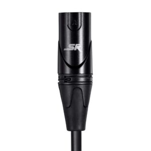 Monoprice Starquad XLR Male to XLR Female Microphone Cable - 3 Feet - Black, 24AWG, Optimized for Analog Audio - Gold Contacts - Stage Right Series