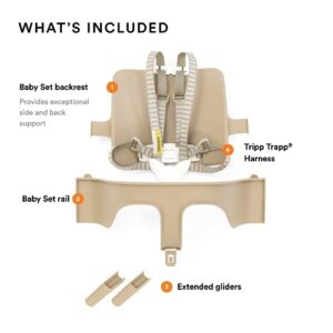 Tripp Trapp Baby Set from Stokke, White - Convert The Tripp Trapp Chair into High Chair - Removable Seat + Harness for 6-36 Months - Compatible with Tripp Trapp Models After May 2006