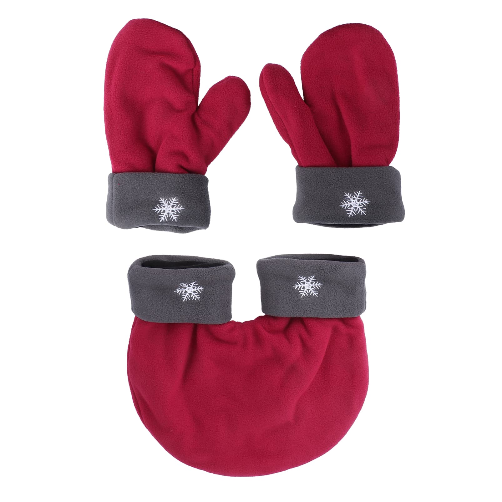 Couple Lovers Winter Thicken Warm Glove Sweethearts Christmas Couples Mittens 3pcs Gloves, Red, Medium