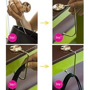 6 Pack Purse Hook Long Handbag Hanger for Table Desk, Creatiee Portable Bag Holder Under Counter Handbags Hook for Women Girl (Style 1)