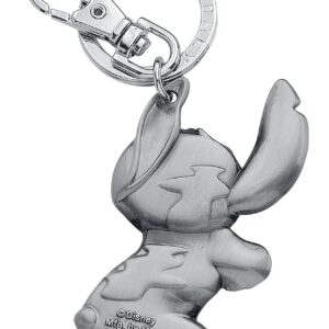 Disney Stitch Pewter Key Ring Silver, 3"