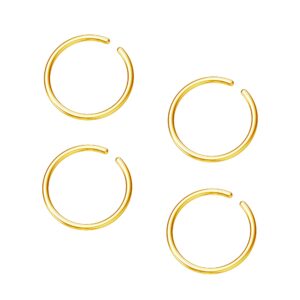 nzdlm hoop cartilage earring fake earrings nose rings septum nose ring stainless steel for women men gold