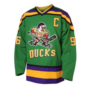 Phoneutrix Charlie Conway #96 Mighty Ducks Movie Hockey Jersey White Green (Green, Medium)